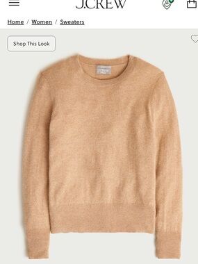 J. Crew Crewneck Sweater in Camel Beige